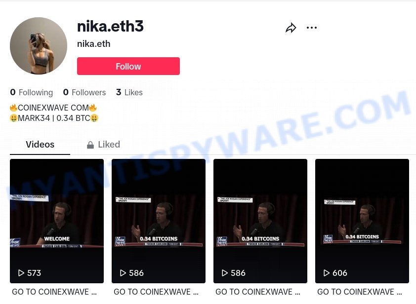 Coinexwave Mark Zuckerberg promo code scam