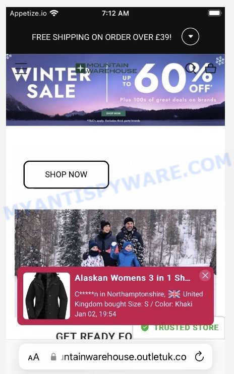 Fake Mountain Warehouse Outlet Scam