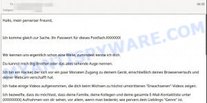 Hallo mein perverser Freund EMAIL SCAM