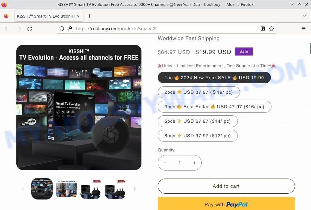 KISSHI Smart TV Evolution Scam store