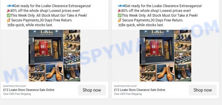 Martmaster.shop Loake Clearance Extravaganza scam