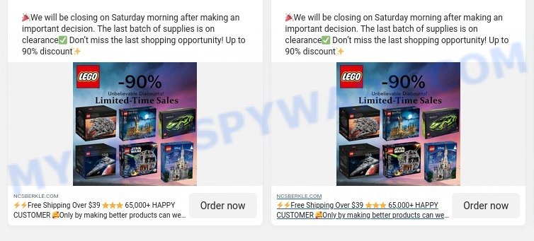 Ncsberkle.com lego sale scam