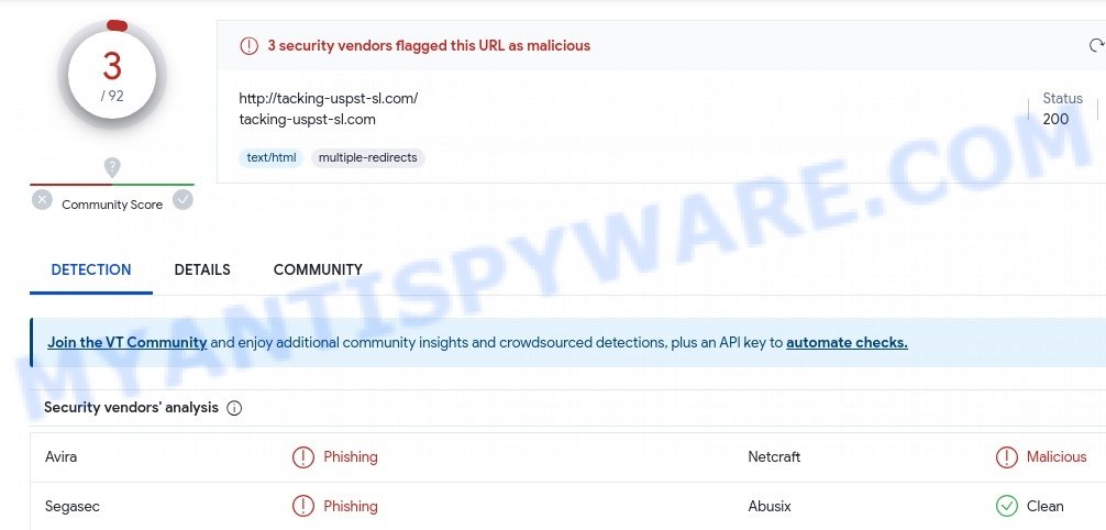 Tacking-uspst-sl.com site phishing malicious