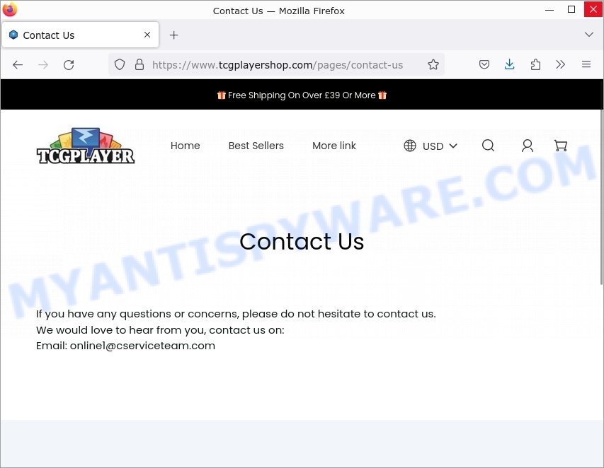 Tcgplayershop.com TCGplayer scam contacts