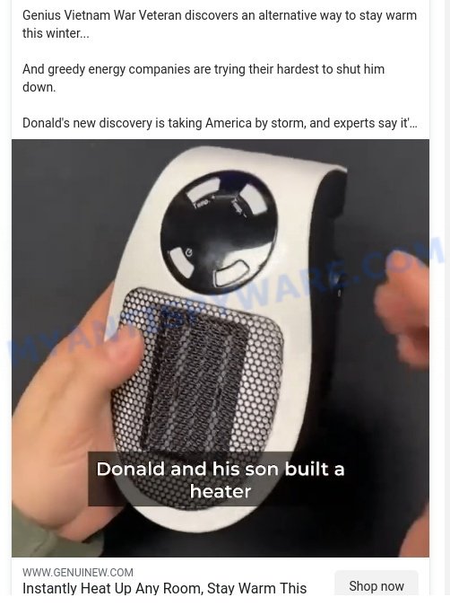 Toasty Heater scam ad