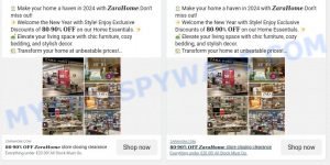 Trendysheapparel.com Zara Home Sale scam