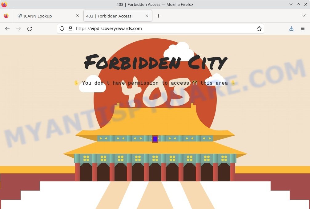 Vipdiscoveryrewards.com scam fake 403 error