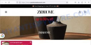 Zarahomediscount.com scam store