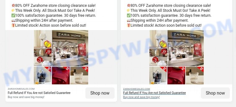 Zarahomesales.com ZaraHome sale scam