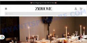 Zarahomesvip.shop Zara Home Sale Scam store