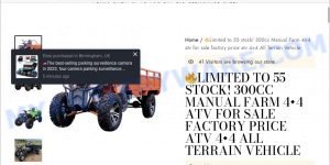 300cc Manual Farm 4x4 All Terrain Vehicle Scam store