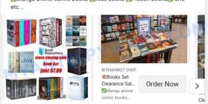 Bitemarket.shop Book Depository scam ads