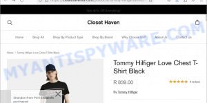 Closethavensa.com scam Tommy Hilfiger store