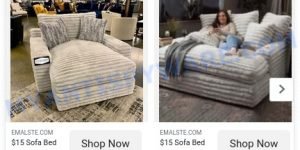 Emalste.com Wayfair scam ads