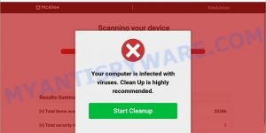 McAfee - Your Computer Is Infected With Viruses Scam