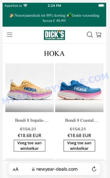 Newyear-deals.com scam store Hoka products