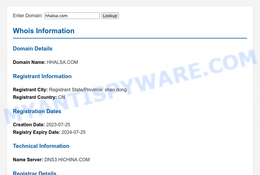 Payment.hhalsa.com WHOIS Lookup