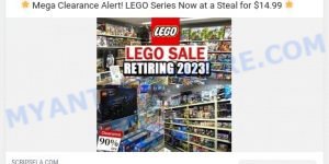 Scripsela.com Lego sale scam ads