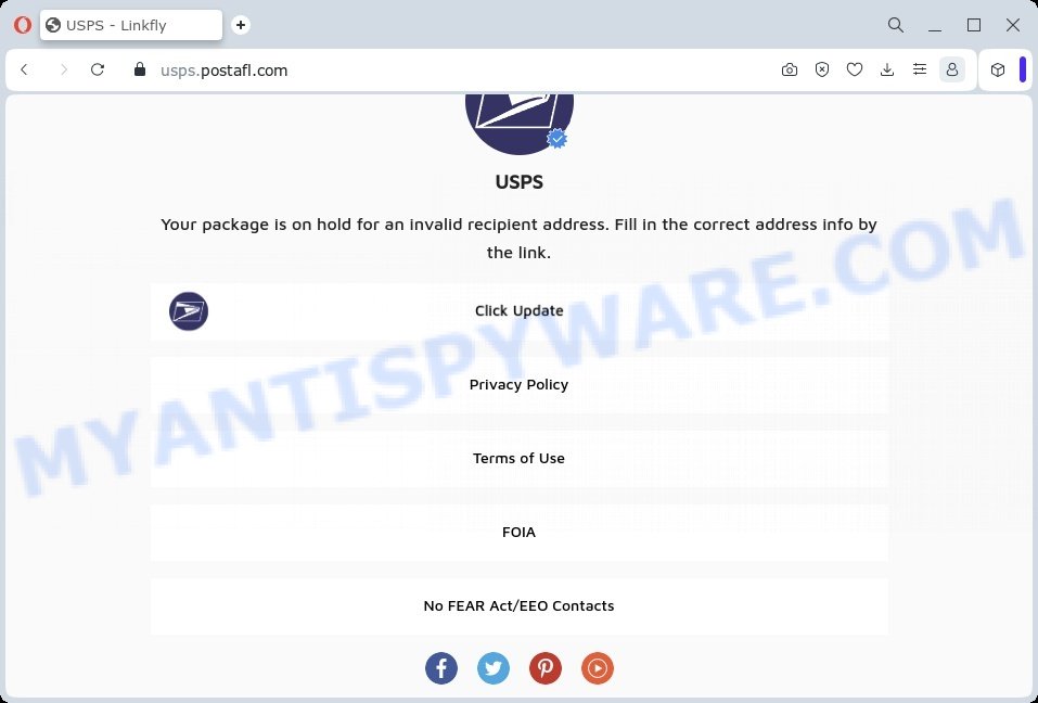 Usps.postafl.com fake USPS website scam