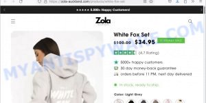 Zola-auckland.com White Fox scam store