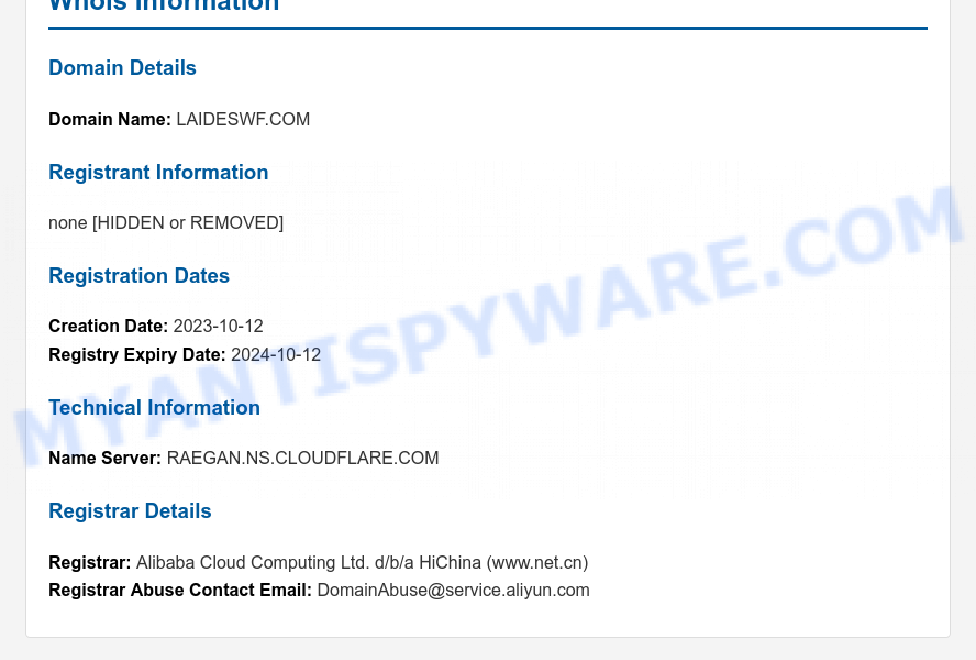 laideswf.com WHOIS Lookup