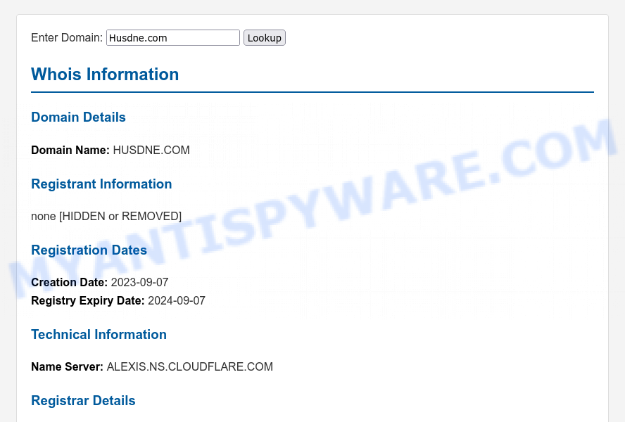 Husdne.com WHOIS Lookup