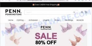 Penningtonsplus.com fake Penningtons store scam