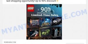 Ronrabin.com Lego sale scam ads