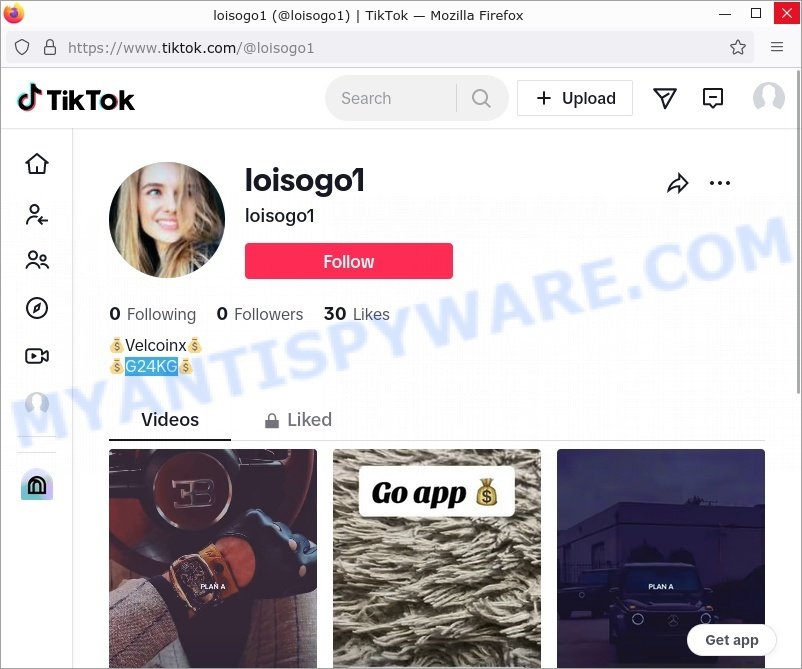 Velcoinx.com tiktok promo code scam