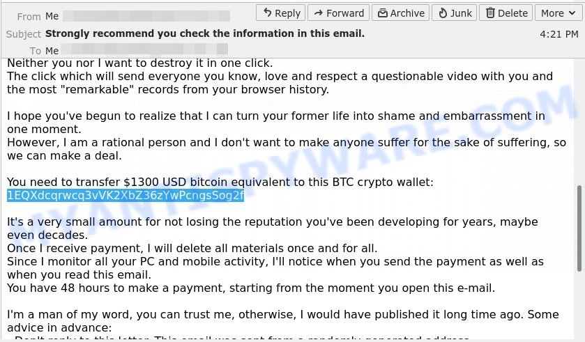 1EQXdcqrwcq3vVK2XbZ36zYwPcngsSog2f bitcoin email scam