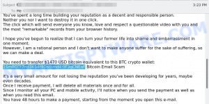 1SmBDTt7nd3654t9Dstbmd4YiF3qCNEaF Bitcoin Email Scam