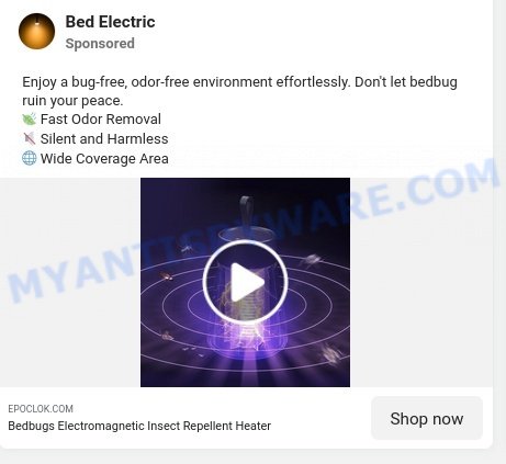 Bedbugs Electromagnetic Insect Repellent Heater scam ads