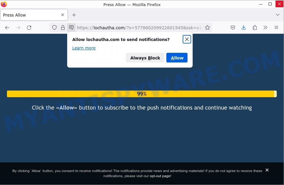 Press Allow Scam Lochautha.com virus