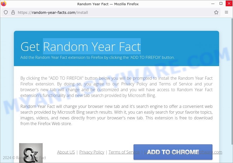 Random-year-facts.com Random Year Fact install popup