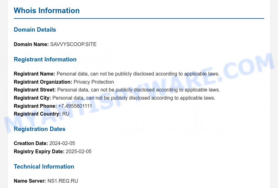 Savvyscoop.site WHOIS Lookup