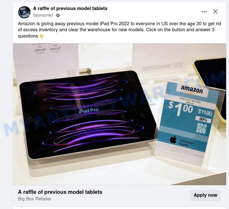 A raffle of previous model tablets Scam