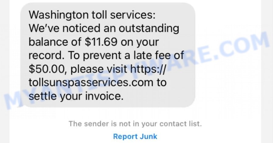 Tollsunspasservices.com text scam