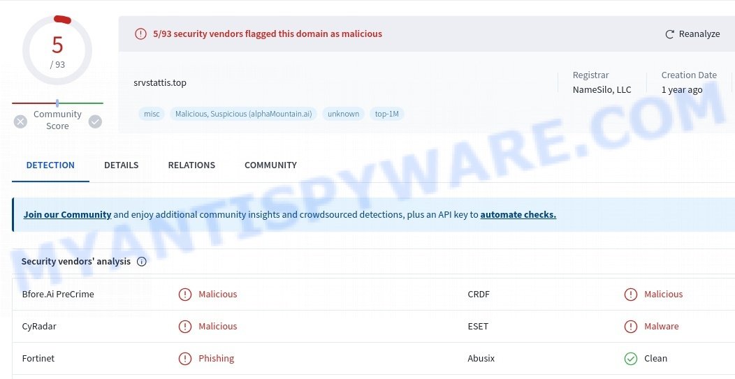 srvstattis.top malicious