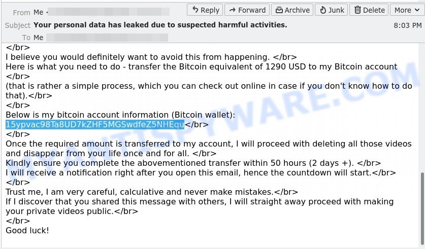 15ypvac98Ta8UD7kZHF5MGSwdfeZ5NHEqu bitcoin email scam