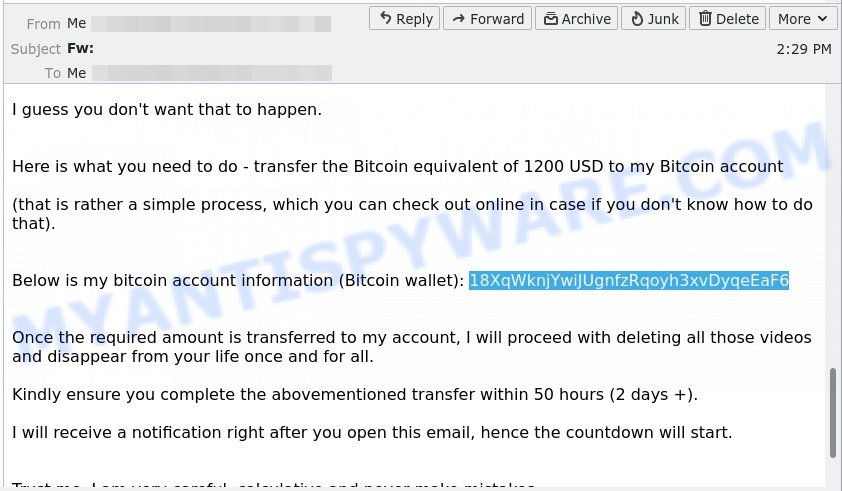 18XqWknjYwiJUgnfzRqoyh3xvDyqeEaF6 bitcoin email scam