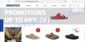 Birkenstockhost.com fake BIRKENSTOCK sale scam