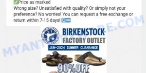 Birkenstockonline-us.shop fake Birkenstock Factory Outlet sale scam ads