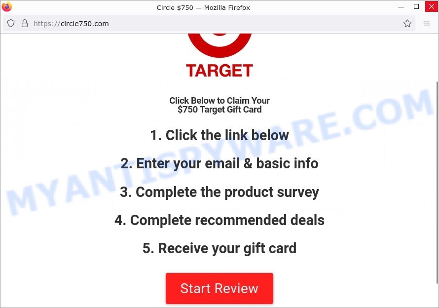 Circle750.com 750 Target Gift Card Scam