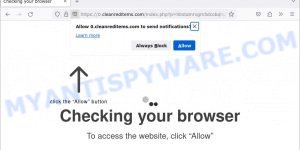 Cleanreditems.com virus Checking your browser scam