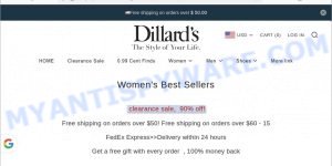 Dillardsstyles.com fake Dillards Alo Yoga Aloversary Sale scam