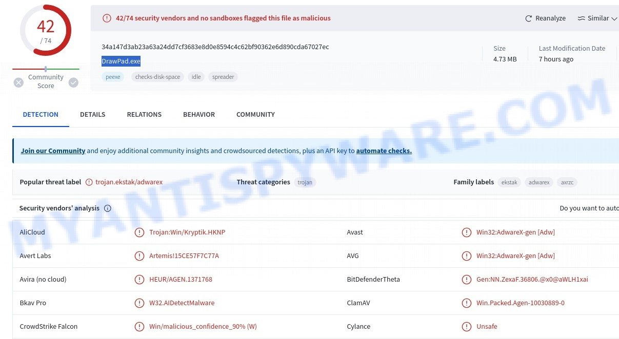 DrawPad Graphic Design DrawPad exe malware