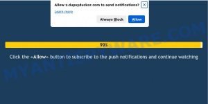 Dupsyduckor.com virus click Allow scam