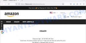 Fbczs.com fake Amazon COACH sale scam