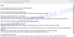 Hacker who has access to your operating system Email Scam