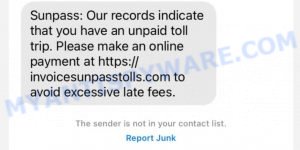 Invoicesunpasstolls.com text scam